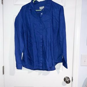 Pure linen Royal Blue shirt Size 18 nwt